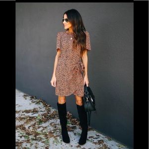 VICI Leopard Print Tie Dress